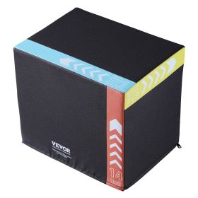 3 in 1 Plyometric Jump Box, 16/14/12 Inch Cotton Plyo Box, Platform & Jumping Agility Box