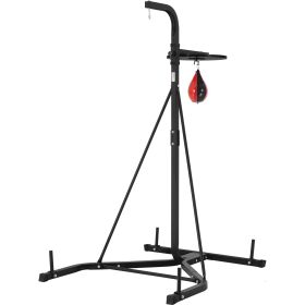 2 in 1 Punching Bag Stand, Steel Heavy Duty Workout Equipment, Adjustable Height Boxing Punching Bag and Speed Bag Stand, Freestanding Sandbag Ra (size: 64 x 47 x 87 inches)